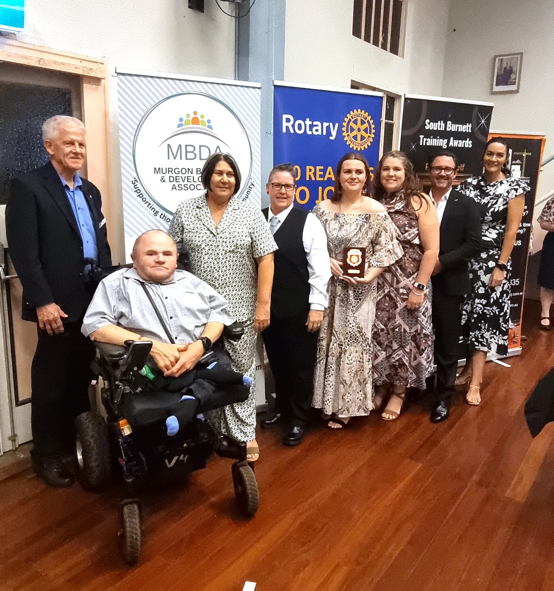 Emily Donnelly receiving a Pride of Workmanship Award at the South Burnett Training Awards.